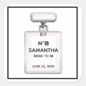 BRIDE wird Dusche feiern Pariser Themenpartei Quadratischer Aufkleber (Vorderseite)