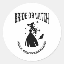 bride witch mystical bachelorette party runder aufkleber