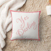 Bride Yes Darling Pink Script Chic Wedding Kissen (Decke)