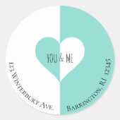 BRIDE You & Me Suite Rücksendeadresse Envelope Runder Aufkleber (Vorderseite)
