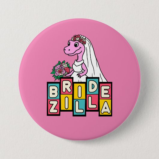 Bride Zilla Retro Button (Vorderseite)