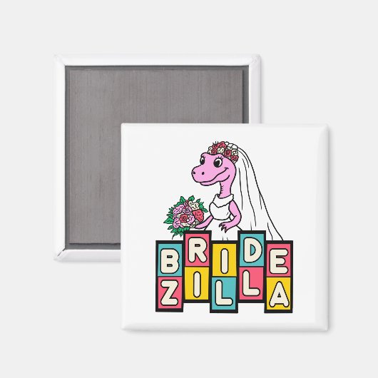 Bride Zilla Retro Magnet (Vorderseite/Rückseite)