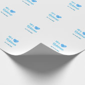 Bride zu Mrs. Name Datum blau Herz Wassercolo Geschenkpapier (Ecke)
