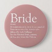 Bridedefinition, Brautparty Spaß Girly Pink Button (Vorderseite)
