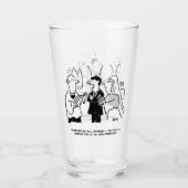 Bridegroom Fun Hochzeit Cartoon auf einem Bier Glas (Vorderseite)