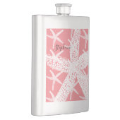Bridemaid Gift Favor Starfish Pattern Lachs Pink Flachmann (Rechts)