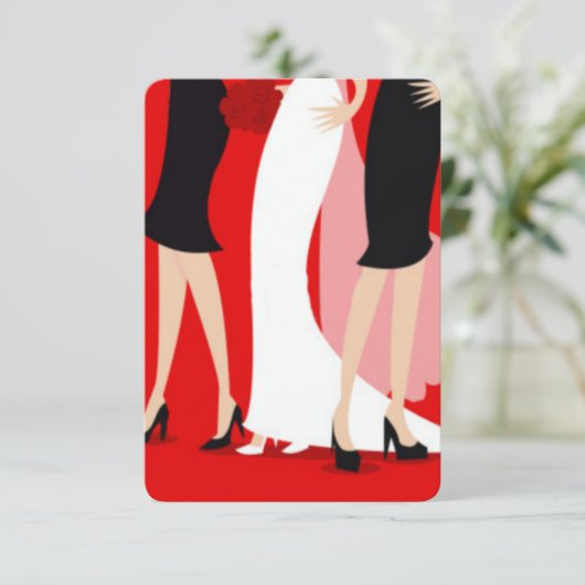 Briden und Bridesmaier Einladung (Stehend Vorderseite)