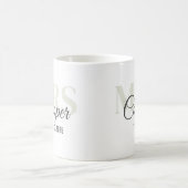 Bridenname mit dem Hochzeitdatum Weißer Text-Coff Kaffeetasse (Mittel)