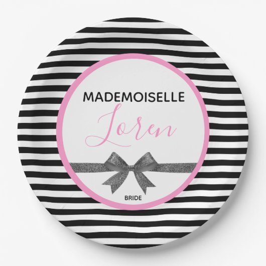 BRIDEParisian Theme Couture Shower Party Pappteller (Vorderseite)