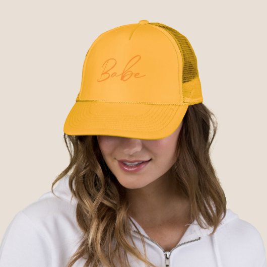 BRIDE'S BABE HAT | Orange Text | Bachelorette Truckerkappe (Beispiel)