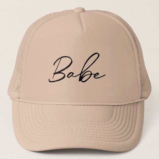 BRIDE'S BABE HAT | Schwarzer Text | Bachelorette Truckerkappe (Vorderseite)