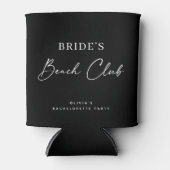 Brides Beach Club | Minimalist Black Bachelorette Dosenkühler (Vorderseite)