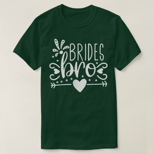 Brides Bro Arrow Heart Wedding Party und Bachelore T-Shirt (Design vorne)