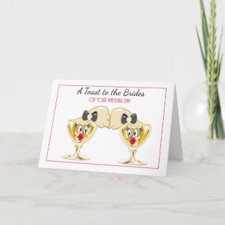 Brides Champagne Toast, Lesbische Hochzeitsstipend Karte