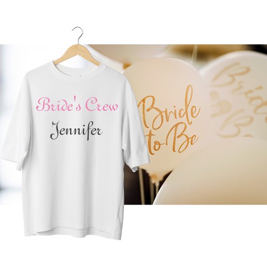 Brides Crew Anpassbarer Name T-Shirt