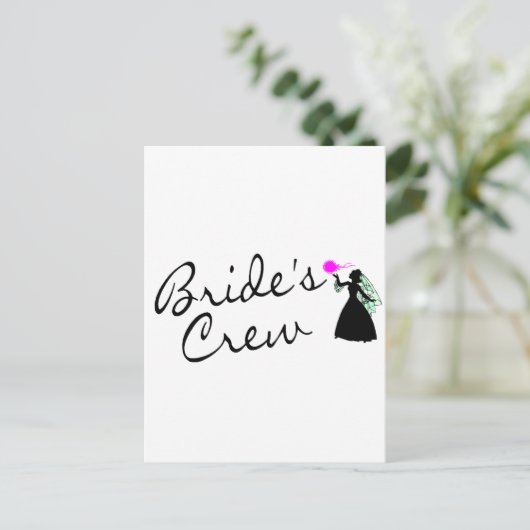Brides Crew (Bride Blk) Postkarte (Stehend Vorderseite)