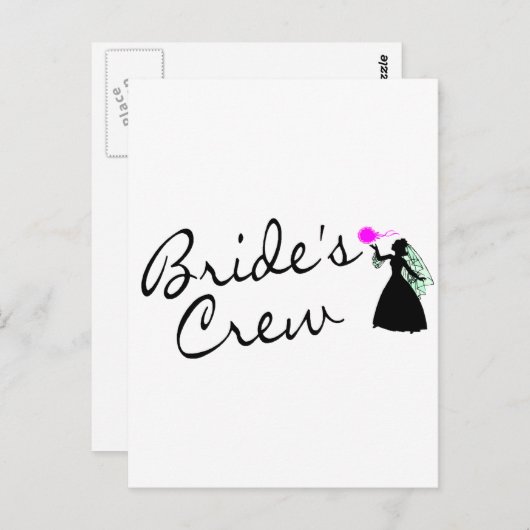 Brides Crew (Bride Blk) Postkarte (Vorne/Hinten)