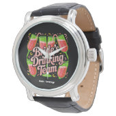 Brides Drinking Team Junggeselinnen-Abschied Desig Armbanduhr (Schrägansicht)