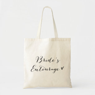 Bride's Entourage Black Modern Calligraphy Bag Tragetasche