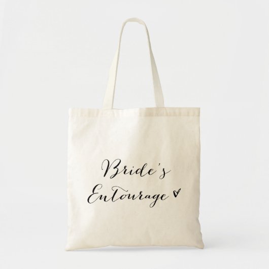 Bride's Entourage | Black Modern Calligraphy Bag Tragetasche (Vorne)
