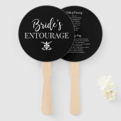 Bride's Entourage | Hochzeitsprogramm für Bridesma Fächer (Vorne und Hinten)