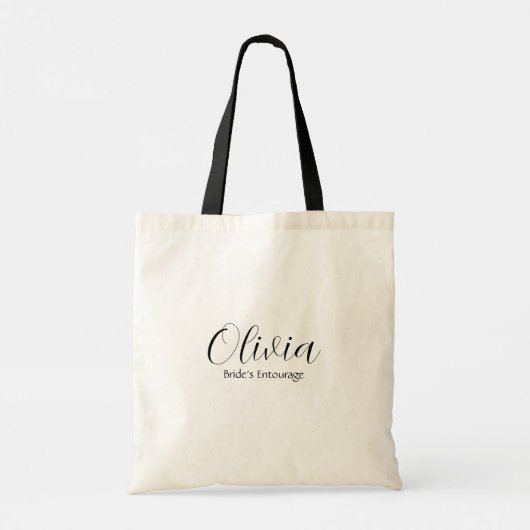 Bride's Entourage, Individuelle Name, Script, Hoch Tragetasche (Rückseite)