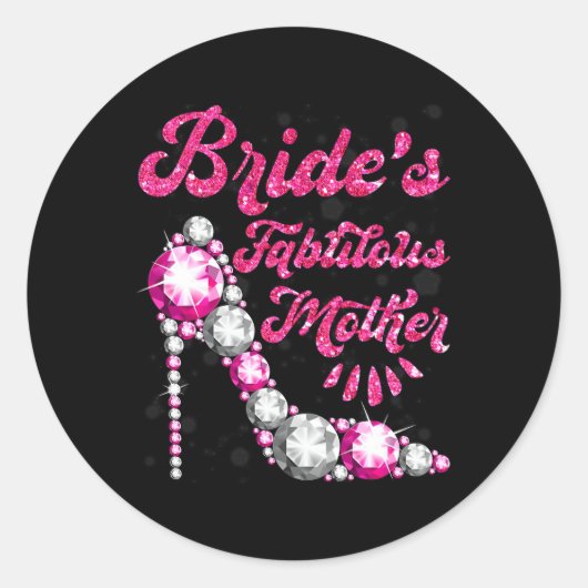 Bride's fabelhafte Mutter glückliche Hochzeit Marr Runder Aufkleber (Vorderseite)
