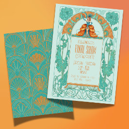 Bride's Final Show Art Deco Showgirl Bachelorette Einladung