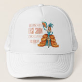 Bride's Final Show Art Deco Showgirl Bachelorette Truckerkappe (Vorderseite)