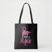 Bride's Flock, Flamingo Bridesmaid Brautparty Tasche (Vorderseite)