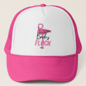 Bride's Flock, Flamingo Bridesmaid Brautparty Truckerkappe (Vorderseite)