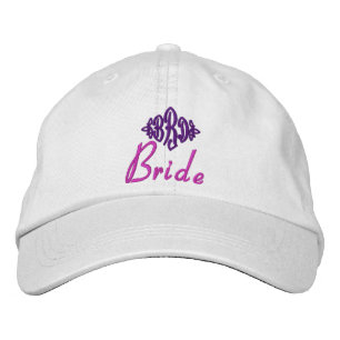 Bride's Hat - mit benutzerdefinierten Initialen Bestickte Kappe