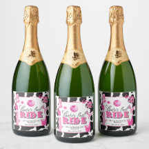 Bride's Last Ride Sparkling Wine Bottle Label - Cu