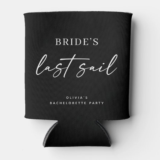 Brides Last Sail | Nautical Bachelorette Black Dosenkühler (Vorderseite)