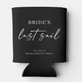 Brides Last Sail | Nautical Bachelorette Black Dosenkühler (Rückseite)