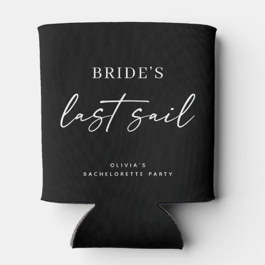 Brides Last Sail | Nautical Bachelorette Black Dosenkühler (Rückseite)