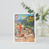 Brides-les-Bains Frankreich Vintage Poster 1895 Postkarte (Stehend Vorderseite)
