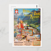 Brides-les-Bains Frankreich Vintage Poster 1895 Postkarte (Vorne/Hinten)