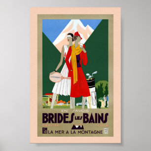 Brides Les Bains Frankreich Vintage Reiseposter Poster