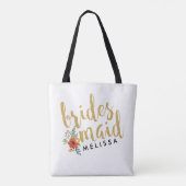 Brides Maid Gold Glitzer Skripttext Tasche (Rückseite)