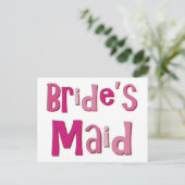 Brides Maid Pink Brown Postkarte (Stehend Vorderseite)