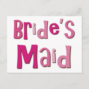 Brides Maid Pink Brown Postkarte