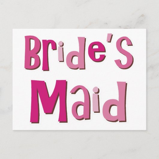 Brides Maid Pink Brown Postkarte (Vorderseite)