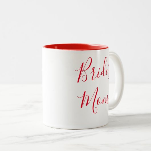 Brides Mama Elegante Script Kalligraphie Hochzeit Zweifarbige Tasse (VorderseiteRechts)