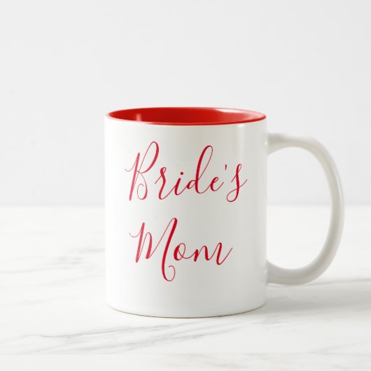 Brides Mama Elegante Script Kalligraphie Hochzeit Zweifarbige Tasse (Rechts)