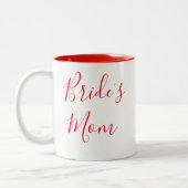 Brides Mama Elegante Script Kalligraphie Hochzeit Zweifarbige Tasse (Links)