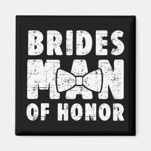 Brides Man of Honour Wedding T-Shirt Bachelor Bach Magnet
