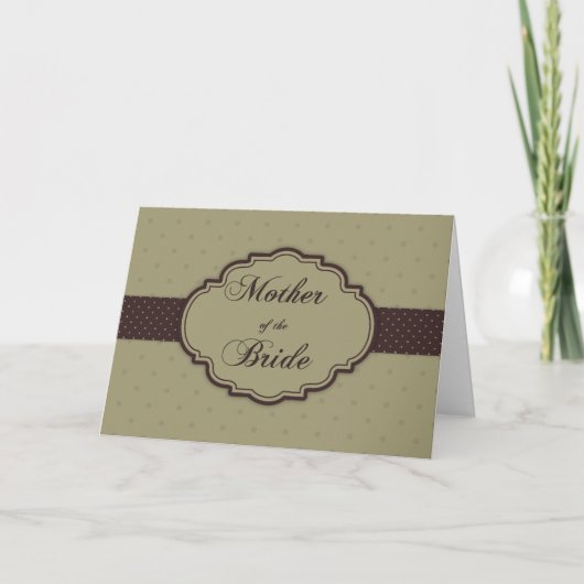 Brides Mutter Brown Polka Dot Karte (Vorderseite)