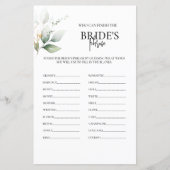Brides Phrase Greenery Brautparty (Vorderseite)
