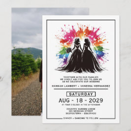 Brides Rainbow Burst Wedding Einladung